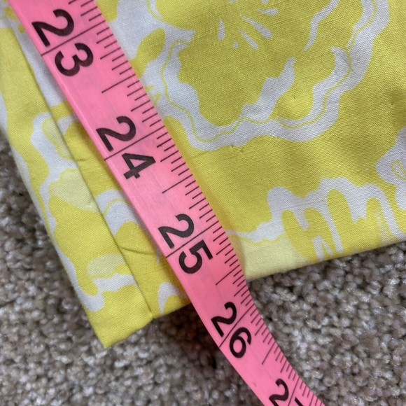 Vtg Lilly Pulitzer Pants 14 Yellow Floral Pleated Cotton Hi Waist Retro Lined - Picture 10 of 11